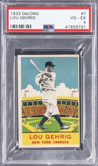1933 DeLong #7 Lou Gehrig – PSA VG-EX 4